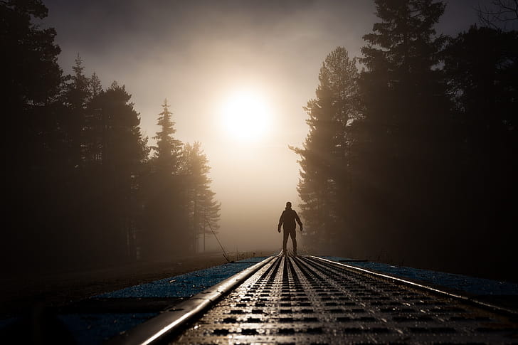 Alone Man Sunrays, alone, sunlight, graphy wallpaper