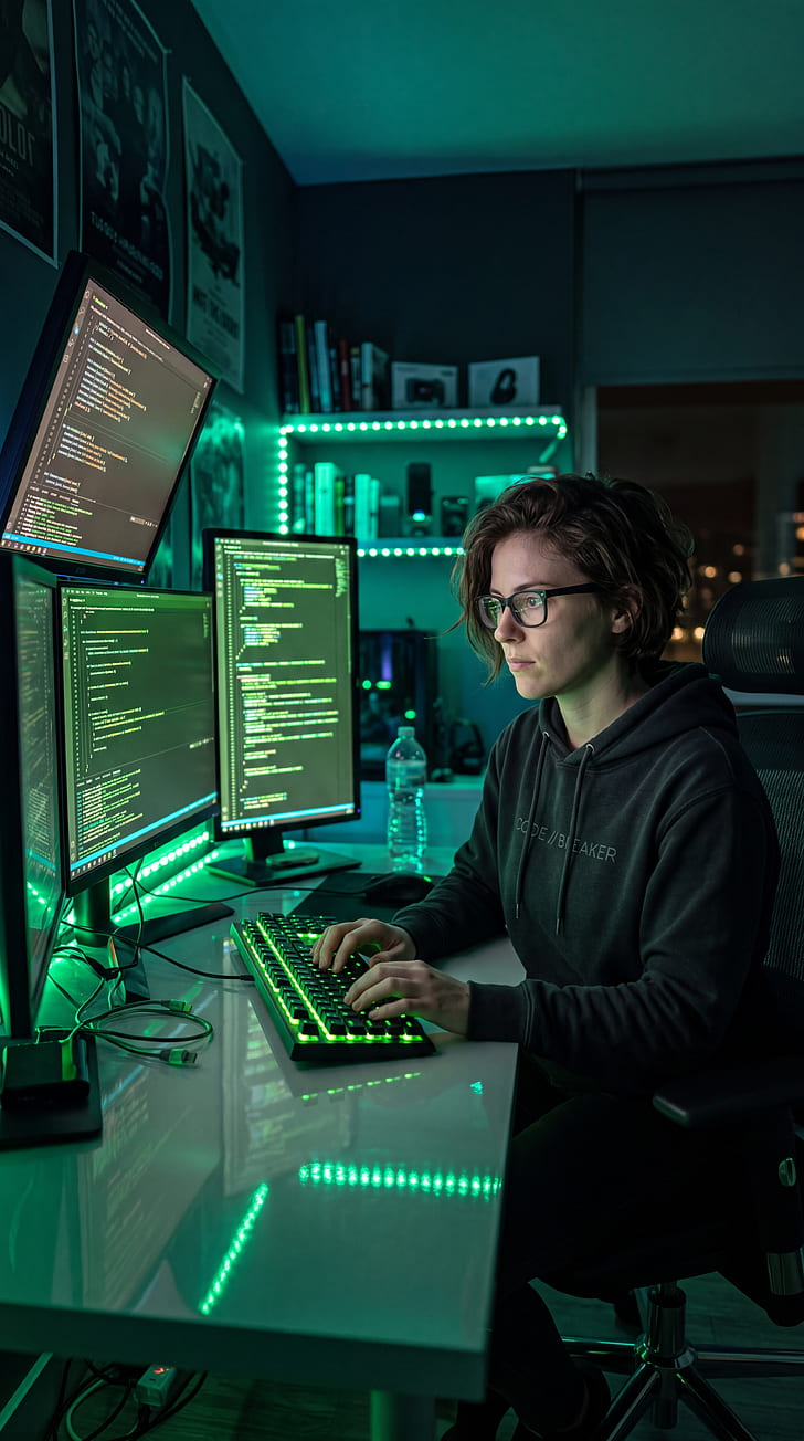 Neon Code Den — Programmer iPhone, Computer phone wallpaper