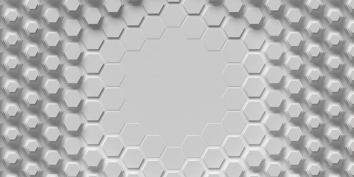 White hexagonal pattern, Tech-inspired , Clean background, Hexagon design wallpaper