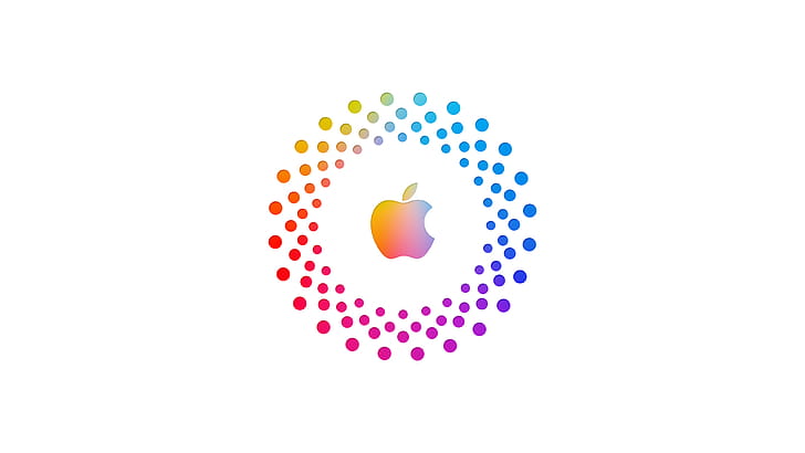 Apple White Logo Circle , apple, computer, logo wallpaper