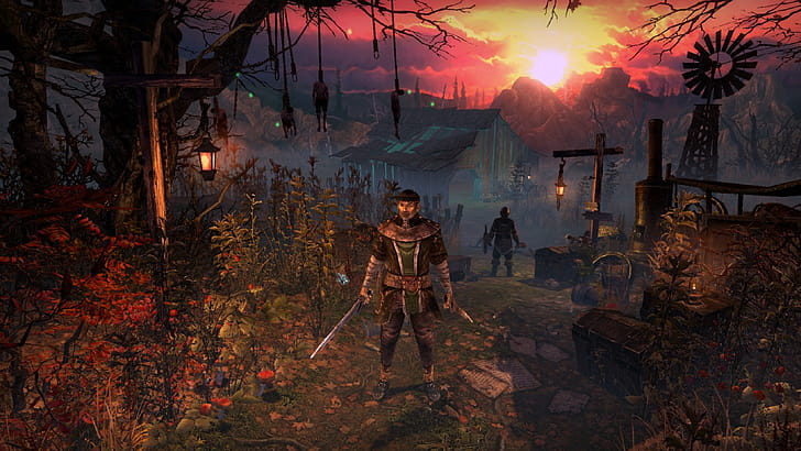 Grim Dawn, Main menu interface, Immersive gaming, Easy navigation wallpaper