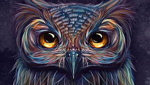 Owl Colorful Art , owl, colorful, artist, artwork, digital-art wallpaper