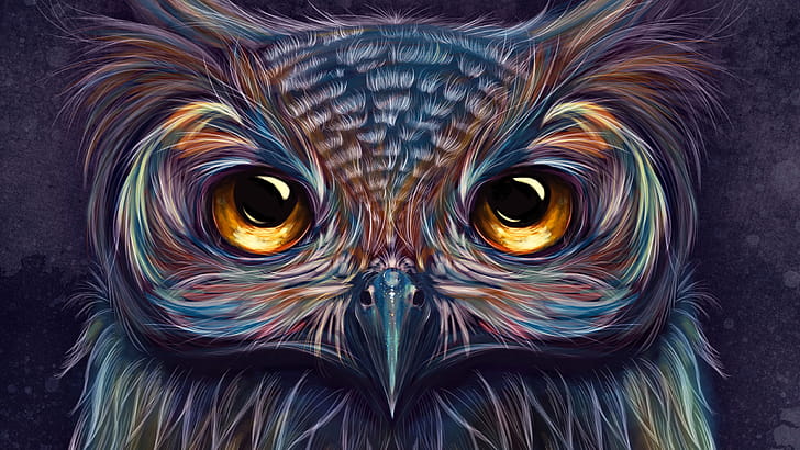 Owl Colorful Art , owl, colorful, artist, artwork, digital-art wallpaper