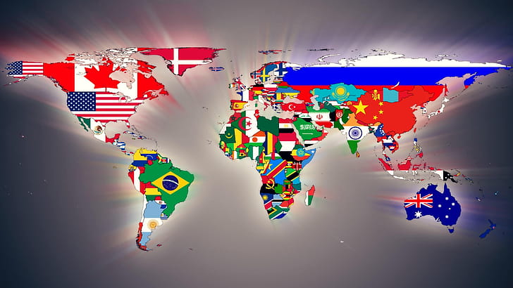 Flags, Global Map wallpaper