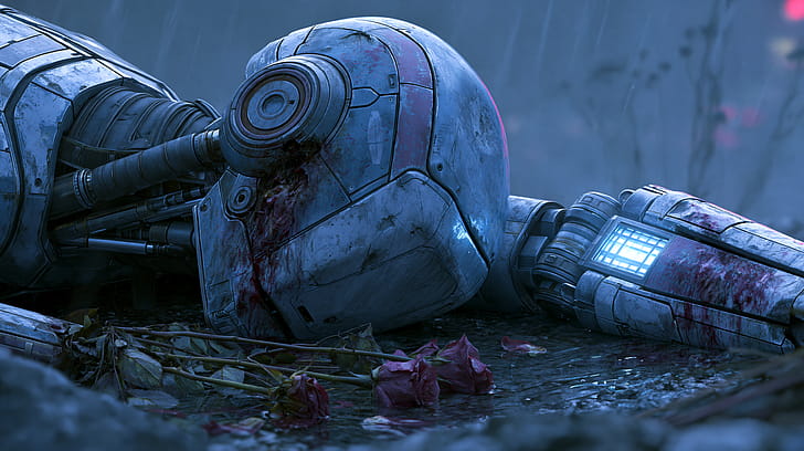 Quad   — Fallen Robot Sentinel, Sci Fi, Android, Cyborg wallpaper