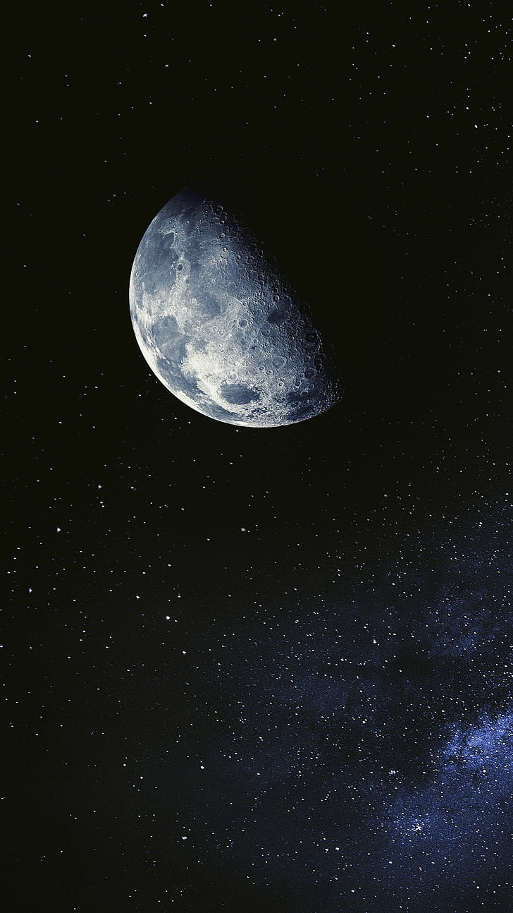 Half-moon, Moon phone wallpaper