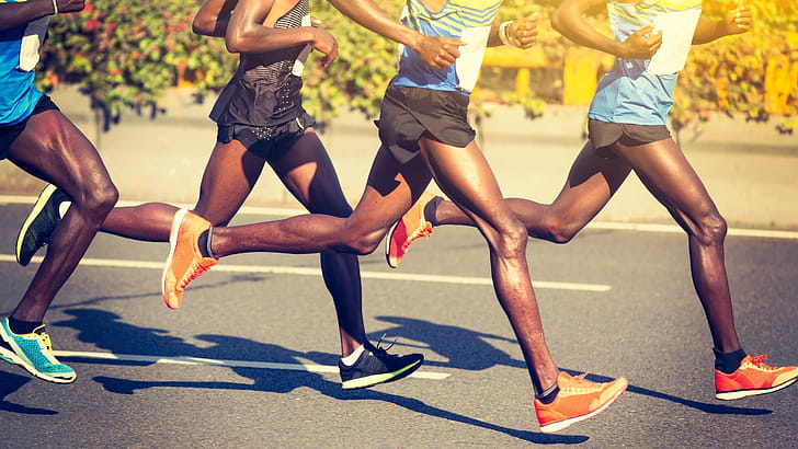 Marathon vs sprinters, Running styles, Physical differences, Speed dynamics wallpaper
