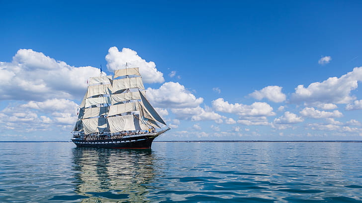 Ship , ship, clouds wallpaper