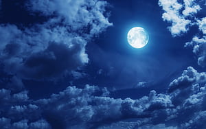 Night clouds, Moonlight wallpaper