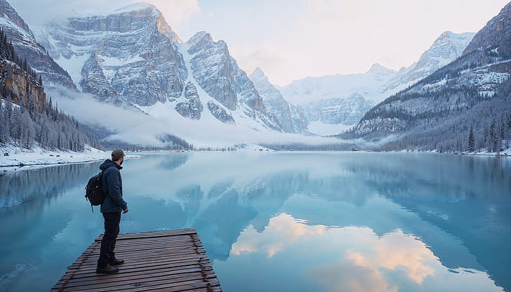 landscape, man wallpaper