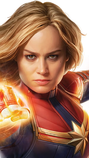 Brie Larson, Captain Marvel, , iPhone phone wallpaper