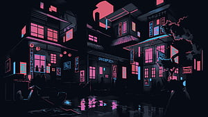Cyberpunk stylized eastern wallpaper