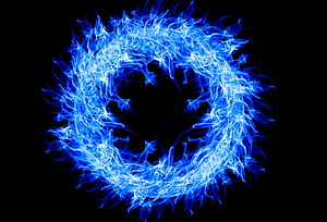 Blue Fire Ring , fire, ring, blue, flame, creative wallpaper