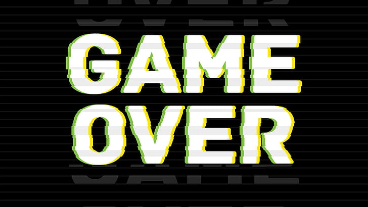 Game Over, Black background, Dramatic effect, Intense wallpaper
