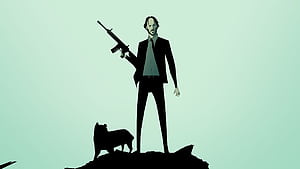 John Wick Dog , john-wick, movies, artwork, keanu-reeves wallpaper