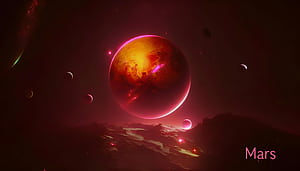 Neon: Mars, planet, space, Sci Fi, Mars wallpaper