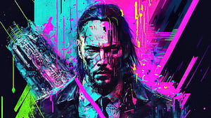 Cyberpunk 2077 Keanu Reeves Abstract , cyberpunk-2077, 2022-games, keanu-reeves, games wallpaper