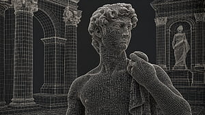 Classical Sculpture Wireframe —, Statue, 3D Model wallpaper