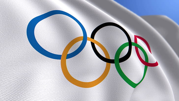 Waving flag animation, Olympics background, Loop effect, Vector illustration wallpaper