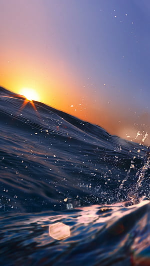 Wave, Sunrises phone wallpaper