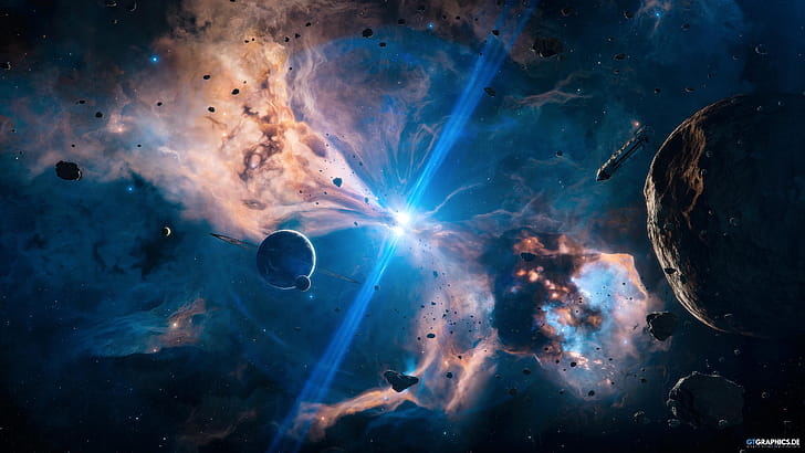 Sci Fi, nebula, space, planet wallpaper