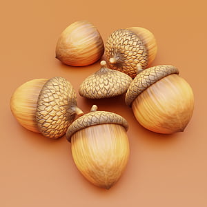 Stylized acorns, Blender tutorial, Artstation, Make phone wallpaper