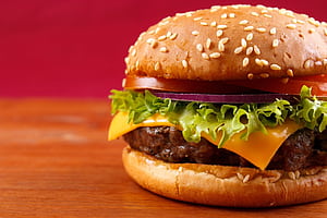 Fried hamburger , Aromatic visuals, Appetizing, Temptation wallpaper