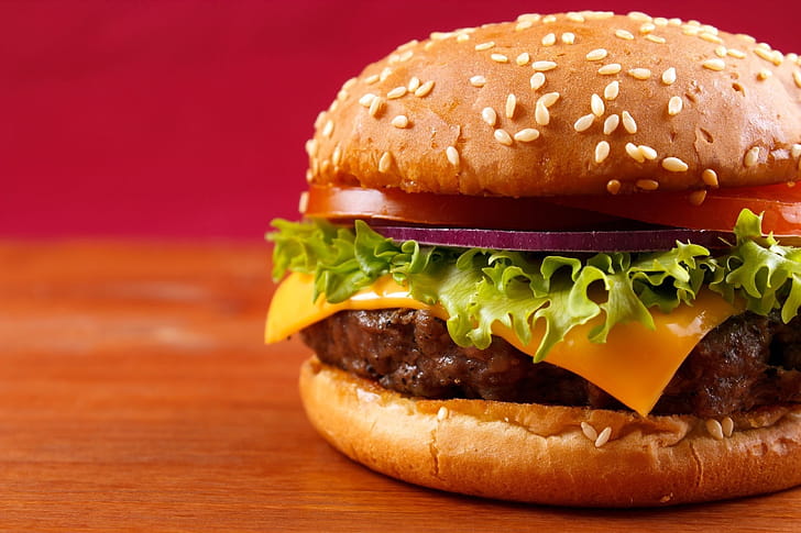Fried hamburger , Aromatic visuals, Appetizing, Temptation wallpaper
