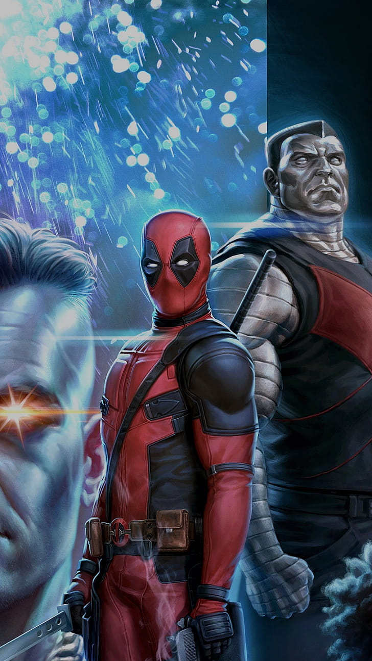 Colossus, Deadpool, Cable, phone wallpaper