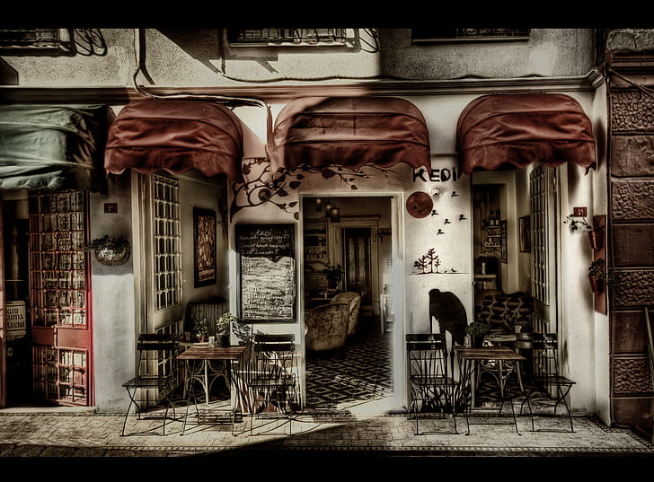 Building, Cafe wallpaper