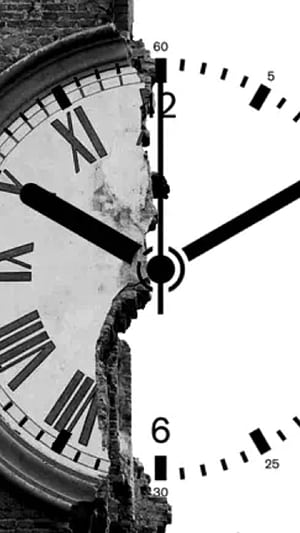 Clock shape, Broken wall, Iphone , Clock phone wallpaper