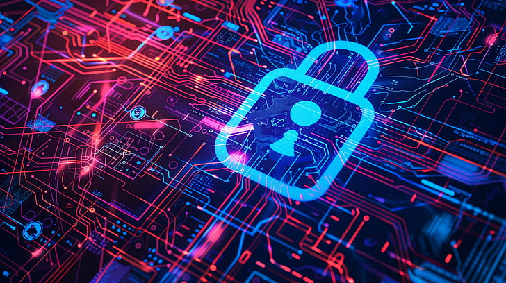 Cybersecurity Lock, technology wallpaper