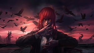 Makima Unleashed , makima, chainsaw-man, anime, artwork, art, digital-art, ai, artist, deviantart wallpaper