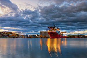 landscape, boat wallpaper