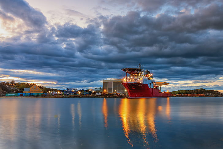 landscape, boat wallpaper