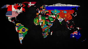World flags, Map wallpaper