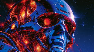Quad : Neon Cyborg Android — Sci‑Fi Robot, Sci Fi wallpaper