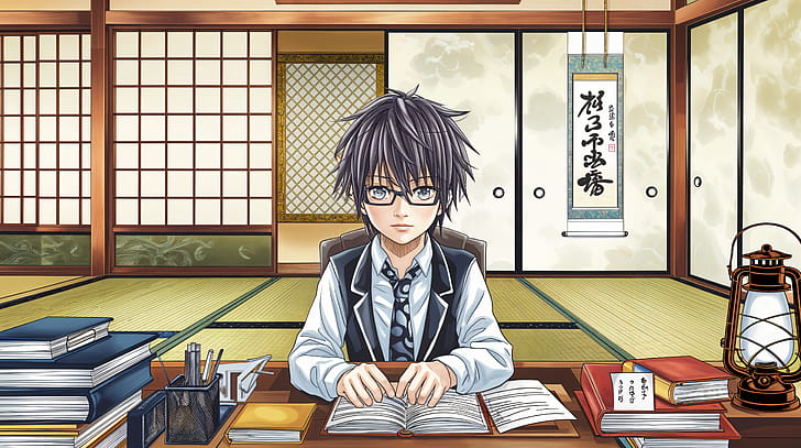 Homework Study Scene, homework, Anime, Study, book wallpaper