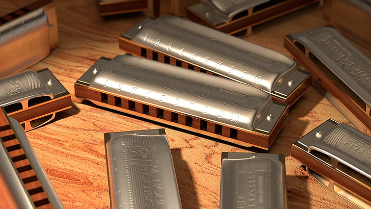 Hohner blues harmonica, Artistic expression, Musical creativity, Harmonica mastery wallpaper