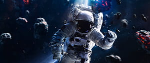Asteroids, Astronauts wallpaper