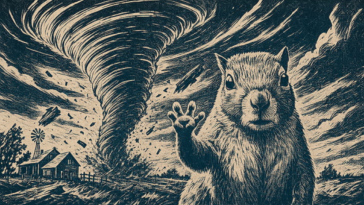 Squirrel, Tornado wallpaper