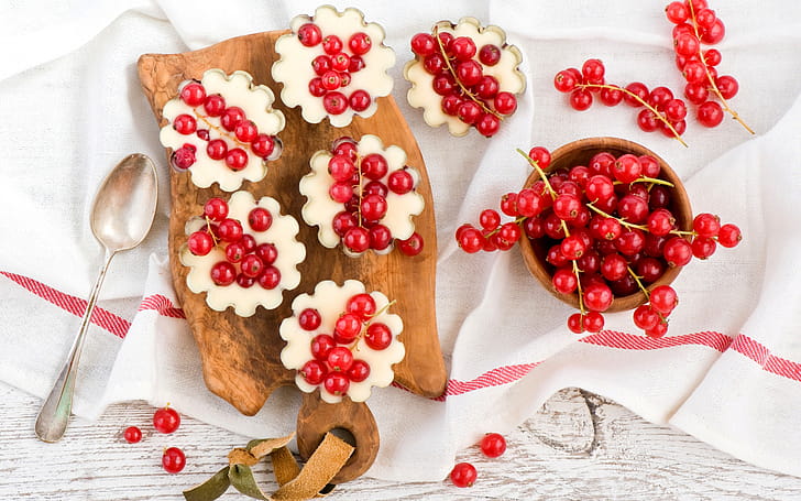 Red currant, Dessert , Widescreen wallpaper