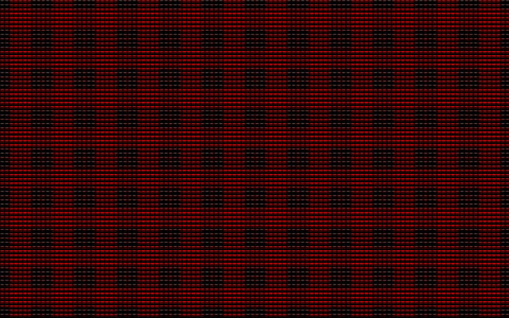 Red Checked, Cubes, 3D, Patterns wallpaper