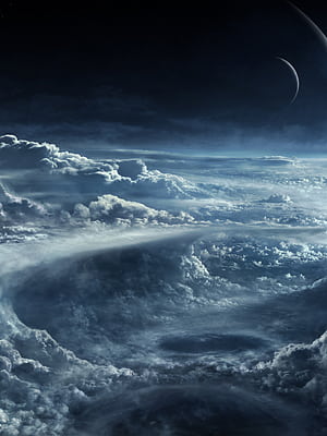 Space and clouds, Stunning , Interstellar view, phone wallpaper