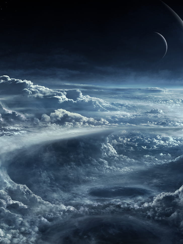 Space and clouds, Stunning , Interstellar view, phone wallpaper