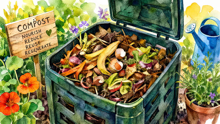 Garden Composting —   Compost Bin wallpaper
