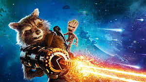 Rocket and Groot, Dynamic , Marvel characters, Cool backgrounds wallpaper