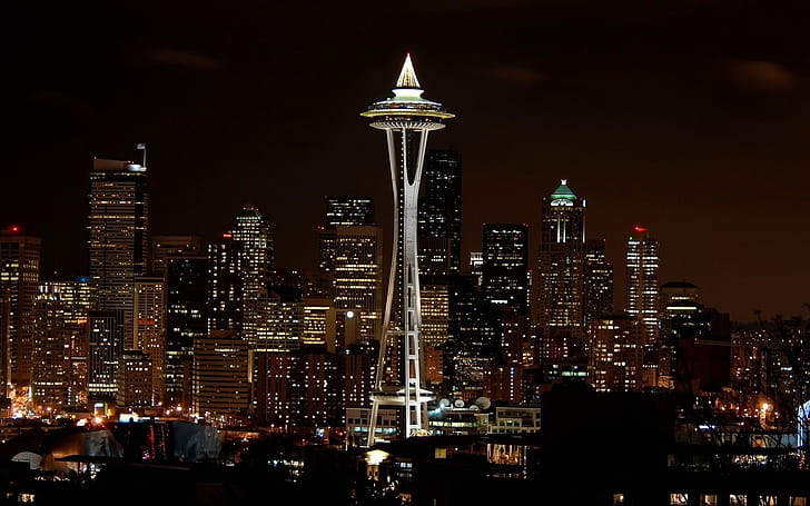 Seattle at night wallpaper