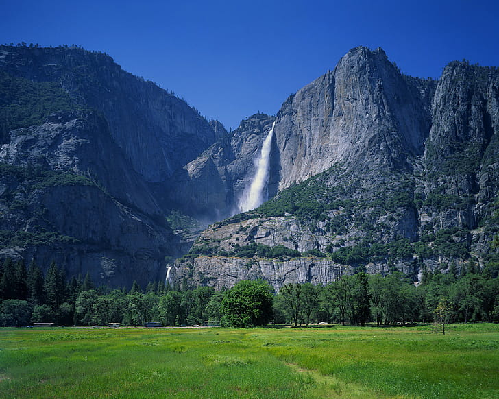 Mountain, Waterfall wallpaper