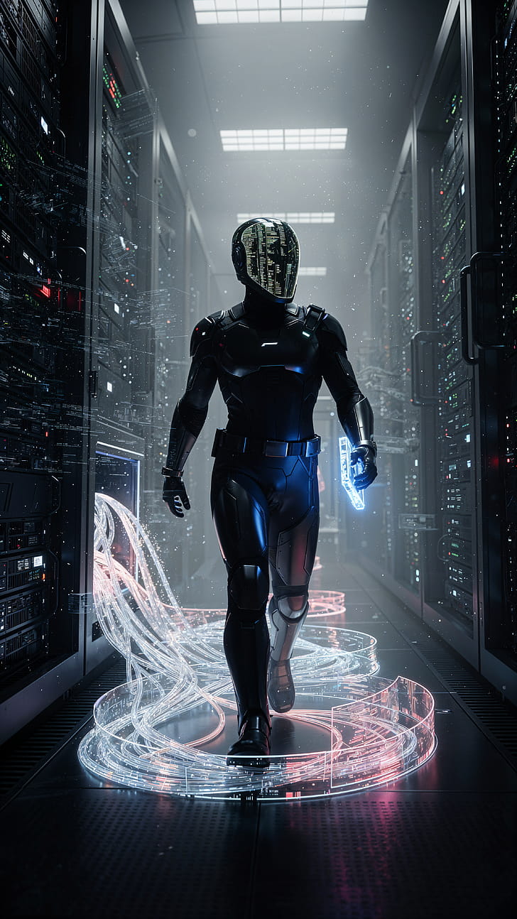 Neon Data Runner | Serverstride | Circuit Runner | Mobile Cyberstride, Android, hologram phone wallpaper